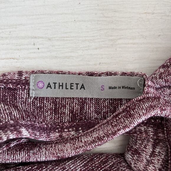 Athleta Women Plum Layered Open Back Long Sleeve Yoga Shirt Top Size Small - Picture 9 of 9